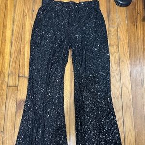 black sequin pants